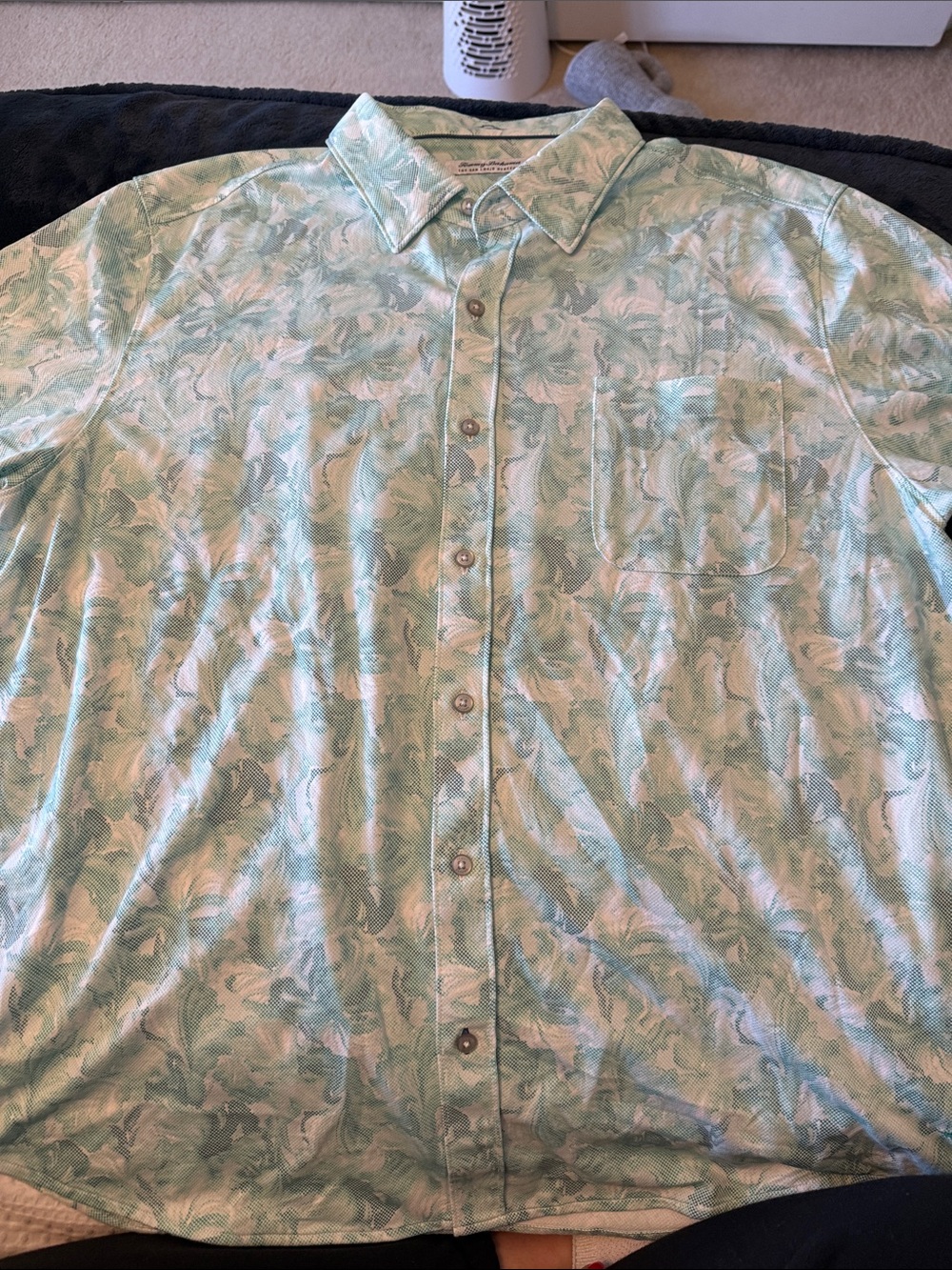 Tommy Bahama Mint Green Palm-Print Button-Down Shirt